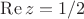 $\operatorname{Re} z=1/2$