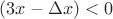 $(3x-\Delta x)<0$