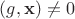 $(g, \mathbf x) \ne 0$