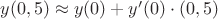 $y(0,5)\approx y(0)+y'(0) \cdot(0,5)$