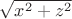$\sqrt{x^2+z^2}$