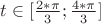 $t\in[   \frac {2*\pi} {3}  ; \frac {4*\pi} {3}]$