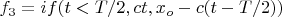 $f_3=if(t<T/2,c t,x_o-c (t-T/2))$
