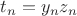 $t_n=y_nz_n$