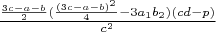 $\frac{\frac{3c-a-b}{2}(\frac{(3c-a-b)^2}{4}-3a_1b_2)(cd-p)}{c^2}$