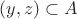 $(y,z)\subset A$