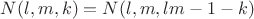 $N(l,m,k)=N(l,m,lm-1-k)$