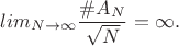 $$lim_{N\to \infty}\frac{\#A_N}{\sqrt N}=\infty .$
