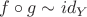 $f\circ g\sim id_Y$