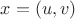$ x = (u, v) $