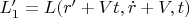 $L'_1=L(r'+Vt,\dot{r}+V,t)$