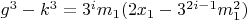 $g^3-k^3=3^im_1(2x_1-3^{2i-1}m_1^2)$