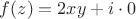 $ f(z)= 2xy + i \cdot 0$