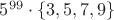 $5^{99}\cdot\{3,5,7,9\}$