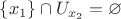 $\{x_1\}\cap U_{x_2}=\varnothing$