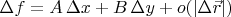 $\Delta f=A\,\Delta x+B\,\Delta y+o(|\Delta\vec r|)$