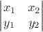 $$\begin{vmatrix}
 x_1& x_2 \\
 y_1&  y_2 \\
\end{vmatrix}$$