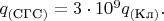 $q_{(\text{СГС})}=3\cdot 10^9 q_{(\text{Кл})}. $