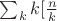 $\sum_k k[\frac{n}{k}$
