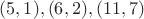 $\< (5,1), (6,2), (11,7)\>$