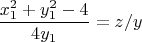 $$ {x_1^2+y_1^2-4 \over 4 y_1} = z/y$$