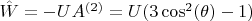 $\hat{W} = - U A^{(2)}  = U (3 \cos^2(\theta) - 1)$