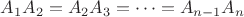 $A_1A_2=A_2A_3=\dots =A_{n-1}A_n$