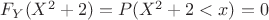 $F_Y(X^2+2)=P(X^2+2<x)=0$ $F_Y(X^2+2)=P(X^2+2<x)=0$