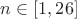 $n\in [1,26]$