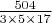 $\(\frac{504}{3 \times 5 \times 17}\)$