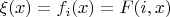 $\xi(x)=f_i(x)=F(i,x)$