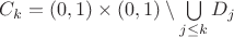 $C_k = (0,1) \times (0,1) \setminus \bigcup\limits_{j \leq k} D_j$