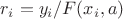 $r_i=y_i/F(x_i,a)$