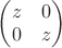 $\begin{pmatrix}z & 0 \\ 0 & z \end{pmatrix}$