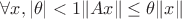 $\forall x, |\theta |<1\|Ax\|\leq\theta\|x\|$