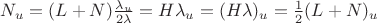 $N_u=(L+N)\frac{\lambda_u}{2\lambda}=H\lambda_u=(H\lambda)_u=\frac 1 2(L+N)_u$