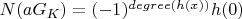 $N(a G_K)=(-1)^{degree(h(x))} h(0)$
