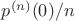 $p^{(n)}(0)/n$