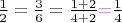 $\frac 1 2=\frac{3}{6}=\frac{1+2}{4+2}{\color{magenta}=}\frac 1 4$