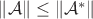 $\|\mathcal{A}\| \leq \|\mathcal{A}^*\|$