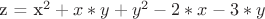 z = x^2 + x*y + y^2 - 2*x - 3*y
