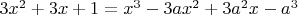 $3x^2+3x+1=x^3-3ax^2+3a^2x-a^3$