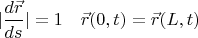 $$|\frac{d\vec r}{ds}|=1\quad \vec r(0,t)=\vec r(L,t)$$