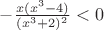 $-\frac{x(x^3-4)}{(x^3+2)^2}<0$