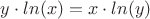 $y\cdot ln(x)=x\cdot ln(y)$