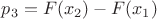$p_3=F(x_2)-F(x_1)$