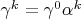$\gamma^k = \gamma^0 \alpha^k$