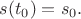 $s(t_0)=s_0.$