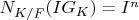 $N_{K/F}(I G_K)=I^n$