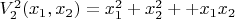 $V_2^2(x_1,x_2)=x_1^2+x_2^2++x_1x_2$
